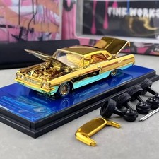 FW Fine Works 1/64 Impala Lowrider West Coast Bounce Gold Diecast Car Model picture