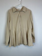 Pomander Place Women’s Size XXL Long Sleeve Blouse Beige 324 picture
