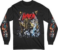 Slayer Black Long Sleeve Demon and Skulls Retro Graphic T-Shirt, Brand New, 2XL picture