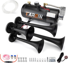 FARBIN 178DB 4 Trumpet Horns Train Horn Kit 0.8 gal 12v black air horn kit  picture