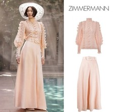 Rare Zimmermann 2PC Set Super Eight Flutter Butterfly Pink Blouse Maxi Skirt picture