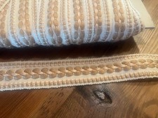 Vintage spool NOS cream & beige braided gimp ribbon trim woven 35 yds 1.5 W picture