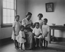 African American Black Woman Giving Haircut to her children 1930s   8x10  Photo picture