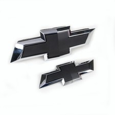 Fit 2015-2020 Chevrolet Tahoe Suburban Black Bowtie Emblems 84722856 Front&Rear picture