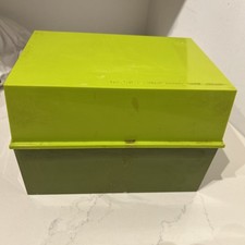 1971 Vintage Betty Crocker Recipe Card Library Avocado Green Box picture
