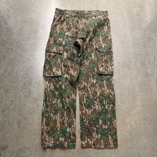 Vintage Mossy Oak Greenleaf Camo Cargo Pants Talon Zipper 36x34 Mens picture