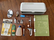 Vintage 1970's White Sewing Machine Accessories picture