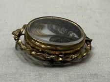 Antique Victorian Swivel Hair Mourning Brooch Pendant picture
