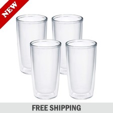 Tervis Crystal Clear 16oz Tumbler Set of 4 Double Wall Insulated Cup / NEW picture