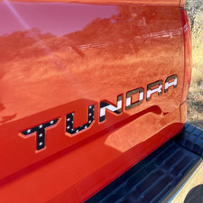 Blackout Flag Raised Plastic Letters Inserts Toyota Tundra 2014-2021 Tailgate picture