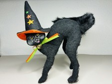 Annalee Halloween Scaredy Black Cat with Orange Witch Hat 2007 picture