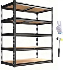 5-Tier Heavy Duty Metal Shelving Storage Adjustable Garage Shelves Utility Rack picture