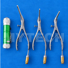 Cottle Nasal Speculum 55,65,75 mm With Fiber Optic Light Guide 4 PCs Set picture