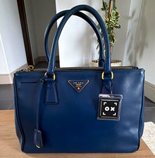 Prada Saffiano Leather Handbag Blue picture