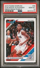 2019 Panini Donruss S. Gilgeous-Alexander #86 Press Proof Purple 167/199 PSA 10 picture