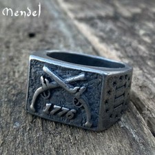 MENDEL Retro Mens US Military Patriotic Army Gun Biker Ring For Men Size 7 8-15 picture