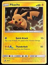 Pikachu SM227 2019 Pokemon Sun & Moon Black Star Promo Holo SWIRL 🌀 - MP picture