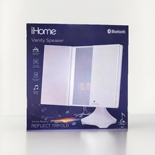 iHome iCVBT40 Bluetooth Vanity Mirror Speaker LED Lighted Trifold White NEW picture