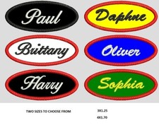OVAL CUSTOM NAME EMBROIDERED PATCH, IRON ON FAST SHIPPING, USA SELLER picture
