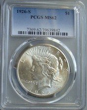 PCGS 1926 S MS 62  PEACE DOLLAR picture
