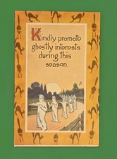 Vintage Gibson Halloween Postcard Wandering Ghosts 1913 Spokane Bridge WA DPO picture