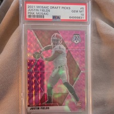 2021 Panini Mosaic Draft Picks Justin Fields #5 Mosaic Pink /25 Rookie picture