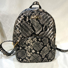 ALDO Snake Print Mini Backpack Black/Gray Gold Hardware Zip, Inner Pockets picture