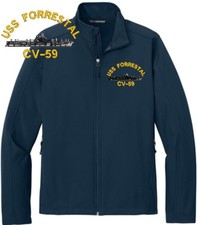 USS FORRESTAL CV-59  Soft Shell Jacket.  New.  U.S. Navy picture
