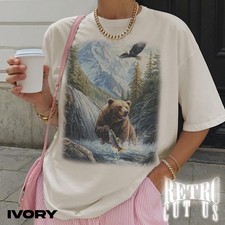 Vintage Adventure Bear Tee, Landscape Graphic T-Shirt,Retro Outdoor Nature Shirt picture