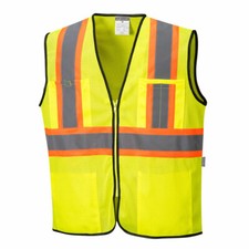 Portwest US381 Frisco Hi-Vis Contrast Reflective Safety Mesh Zipper Vest ANSI picture