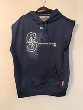 Vintage Seattle Mariners Sleeveless Majestic Authentic Collection Hoodie Size L picture