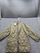 Everlane Womens Quilted Liner Jacket Sz XL Olive Green Renew Mid Length Coat picture