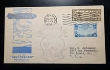 1936 LZ-129 Hindenburg Zeppelin Flown New York City - Germany First Flight Cover picture