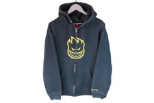 Vintage Spitfire Wheels Hoodie Skate Full Zip Skateboarding Cardigan Size L 00s picture