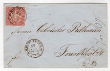 1858 Feb 22nd. Cover. Reutlingen to Frankfurt. picture