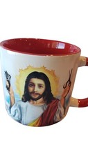 The Unemployed Philosophers Guild JESUS SHAVES CHANGING Coffee Mug Cup picture