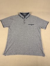 Denim & Flower Ricky Singh Men's Polo Shirt Grey Size L Pocket Contrast Collar picture