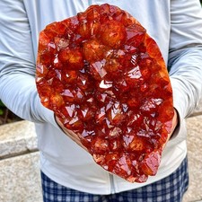 9.23LB  Natural yellow crystal cave quartz crystal spiritual decoration picture