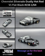 Kaido House x Mini GT Chevrolet Silverado Dually Hot Rod V1 Flat Black #236 1/64 picture