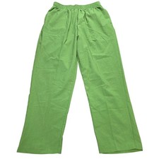 Vintage BonWorth Elastic Waist Pull On Pants Women's Size Mp Green Straight Leg picture