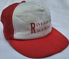Vintage 1980s Riverhead Raceway Long Island NY Race Track Snapback Hat Cap Hanes picture
