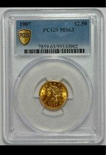 1907 $2.5 Gold Liberty Head Quarter Eagle PCGS MS63 picture