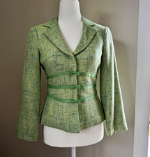 Authentic Vintage Nanette Lepore Women's Textured Tweed Blazer - Size 2 Y2K picture