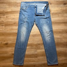 Dsquared2 Cool Guy Jeans Mens 56 Blue Distressed Slim Fit Stretch Button Fly picture