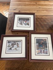 PAULINE T PAQUIN Childhood Fun Colorful 3 pieces of Art 1 frame Author on photos picture
