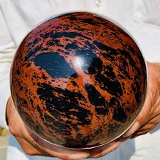 4.4LB Natural Red Obsidian Sphere Crystal Ball Healing Stone Quartz Reiki picture