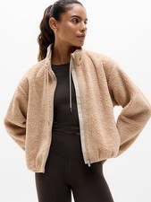 Athleta In The Clouds Jacket Beige Full Zip Women's Size Large BRAND NEW TAGS picture