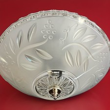 Antique/Vintage 1930's-1940's Art Deco Nouveau Glass Ceiling Light Fixture picture