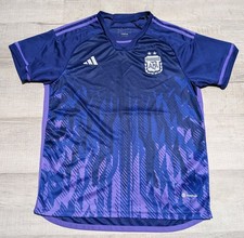 Argentina 2022 World Cup Away Jersey Mens Size Large Slim Adidas AFA Three Star picture