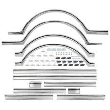 1967 1968 CHEVY GMC TRUCK SHORTBED BODY SIDE MOLDING KIT WITH CLIPS 67-90100-SBK picture